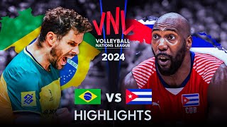 🇨🇺 CUBA vs BRAZIL 🇧🇷  Highlights  Mens VNL 2024 [upl. by Grunberg]