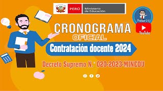 ¿Como acceder al cronograma oficial de contratación docente 2024 [upl. by Suellen]