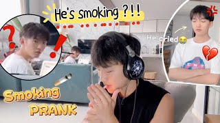 🚬Pretending To Smoke And Arguing With Boyfriend After Being Caught😡 Couple Smoking Prank🤣 [upl. by Nnaecyoj529]