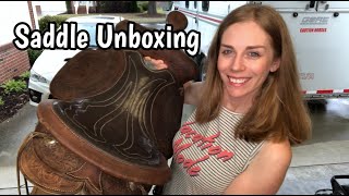 SADDLE UNBOXING First Western Saddle 15quot Simco [upl. by Efioa834]