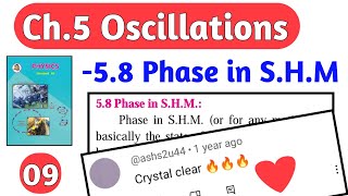 ch 5 Oscillations 09 class 12Maharashtra boardphysics phase in SHM [upl. by Atteram]