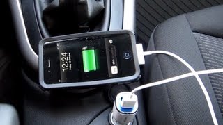 Car charger for iPhone amp iPad etc PowerGen Double USB 1 amp 2 Amp Here a iPhone 4S amp TomTom [upl. by Carmelle]