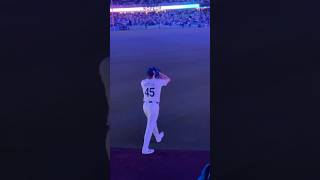 Michael Kopech checks into Game 1 of the World Series dodgers worldseries mlb baseball game1 [upl. by Anitsirk]