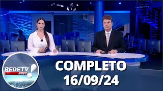 RedeTV News 160924  Completo [upl. by Koblas]