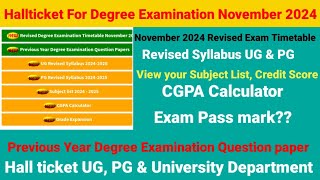 MSU UG PG Nov24 Degree Exam Hall ticket Previous Year QuestionPaper UG PG Revised Syllabusmsunive [upl. by Liauqram]