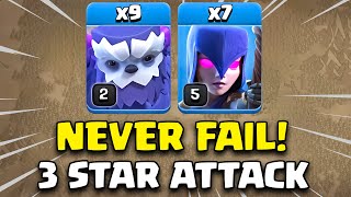 NEVER FAIL TH12 YETI WITCH 3 Star Attack Strategy in Coc [upl. by Neemsay]