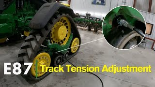 E87  How to Adjust Track Tension on John Deere 8RX Tractor [upl. by Catton]