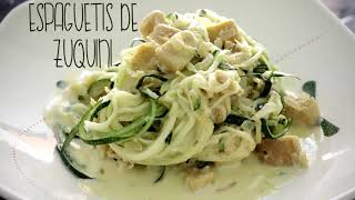 ESPAGUETIS DE ZUCCHINI O CALABACIN CON POLLO  RECETA SUPER FÁCIL [upl. by Autry529]