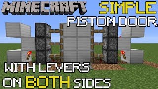 Minecraft Piston Door Tutorial Opens w Lever on Both Sides 117 [upl. by Saul24]