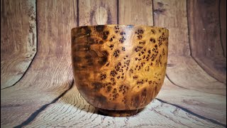 Woodturning exotic rare Thuya burl bowl [upl. by Mile]