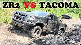 ZR2 vs Tacoma 4x4 OffRoading 2022 Comparison Toyota vs Chevy Midsize Trucks [upl. by Tremaine]