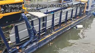 Chapitre 212 Centralisation et ramassage de déchets flottants dans un canal à Paris [upl. by Asikal]