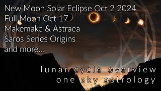 Lunar Cycle  Oct 2 2024 New Moon Solar Eclipse  Oct 17 Full Moon  Transits  Makemake amp Astraea [upl. by Ramsa608]