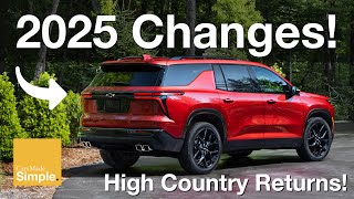 2025 Chevy Traverse Full Change List amp Pricing  High Country Trim More Expensive [upl. by Wolsniw473]