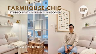 Studio Unit Makeover 28 SqM  301 SqFt Farmhouse Chic  AirBnb Makeover  Studio Ploy [upl. by Wilmott]