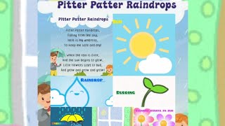 Pitter Patter Raindrops English Poem  Nursery Rhyme  Rain  Sun [upl. by Longtin]