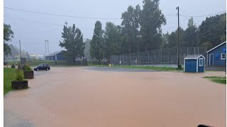 Just minutes ago nova scotia kentville park footage flooding road is wasted out [upl. by Ruckman]