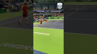 Outrageous Djokovic Trickshot In Practice 👀 [upl. by Ennalorac]