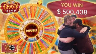 500000 MAX CRAZY TIME WHEEL WIN WITH MY BROTHERS WORLD RECORD [upl. by Evalyn]