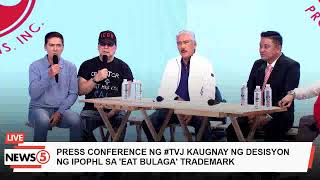 LIVE  Presscon ng TVJ sa desisyon ng IPOPHL tungkol sa ‘Eat Bulaga’ trademark News5 [upl. by Vladamir]