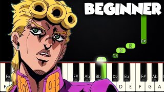 Giornos Theme  BEGINNER PIANO TUTORIAL  SHEET MUSIC by Betacustic [upl. by Wardle]