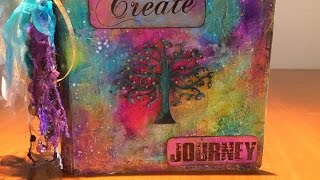 Dylusions Art Journal Cover  Lulu Art DT Feb  March 2016 [upl. by Neeron]