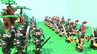 Lego medieval castle army battle Orcs vs Black Raven tournament Crow knights stop motion animation [upl. by Barhos]