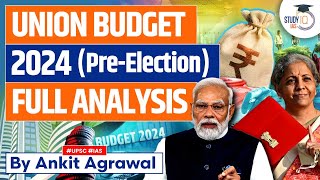 Union Budget 2024  Budget 2024 Highlights in Hindi  Complete Analysis  UPSC Economy  StudyIQ IAS [upl. by Wolff]