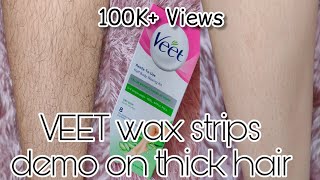 How to use VEET wax strips  Demo on thick hair [upl. by Nnylyam]