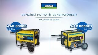 Aksa Jeneratör  AAP 8000E  8000E3 Portatif Jeneratör Kullanımı [upl. by Leehar]