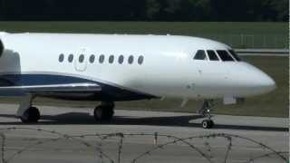 Dassault Falcon 2000EX take off rwy 23 at Geneva Cointrin GVALSGG [upl. by Rednijar]