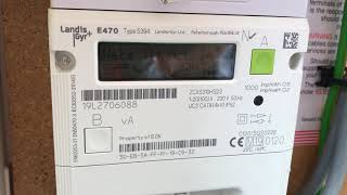 Reading a Landis Gyr E470 Type 5394 Smart meter Electric Day and Night Economy 7 Readings SMETS2 [upl. by Yrdnal]