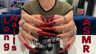 Long Red Nails ASMR Test [upl. by Gretna]