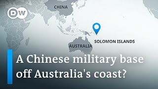 Solomon IslandsChina security pact Concern about a potential military base in the SouthPacific [upl. by Ydassac]