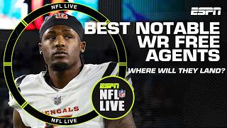 Best landing spots for top WRs in free agency  NFL Live [upl. by Aleak]