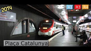 Rodalies Barcelona Plaça Catalunya R1  R3  R4  R12 Renfe 447  Civia 2014 [upl. by Naryb81]