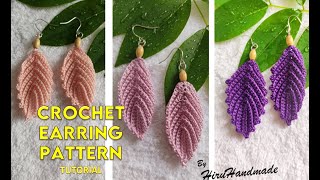 Wow Look how beautiful this is  Beautiful Crochet Leaf Earring Pattern Tutorial  DIY Jewelry [upl. by Eetnwahs]