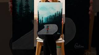 Painting a foggy forest and mountains shorts [upl. by Nitsirc]