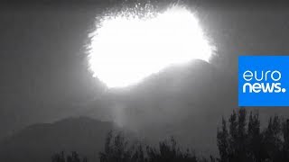 Dramatic video shows moment Mexicos Popocatepetl volcano erupted [upl. by Netti]