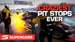 Craziest pit stop moments EVER  Supercars 2021 [upl. by Wohlen]