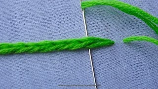 Basic Hand Embroidery Part  62  Heavy Chain Stitch [upl. by Yarrum]