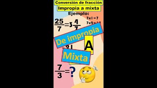 🔥CONVERTIR FRACCIÓN MIXTA A IMPROPIA en MENOS DE 1 MINUTO [upl. by Olympium]