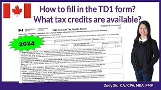 How to fill in the 2024 TD1 form What tax credits are available How to file taxes in Canada [upl. by Gertrude]