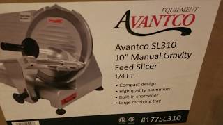 Testing out the Avantco SL310 10quot Manual Gravity Feed Slicer [upl. by Gimpel]