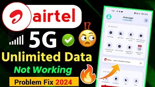 Airtel 5g not working unlimited free data  unlimited free data activate airtel number  5g problem [upl. by Nairam]