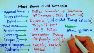 Introduction to Tanzania Key Facts You Should Know  5min Knowledge [upl. by Denoting]