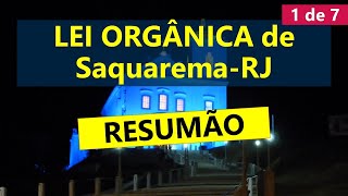 Lei Orgânica de Saquarema  RJ Concurso de Saquarema 2022  Resumão parte 1 de 7 [upl. by Uaerraj205]