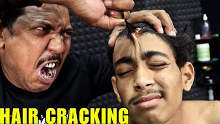 Unlimited Hair Cracking by Asim Barber  Head Massage amp Neck Cracking  Spine amp Elbow Cracking ASMR [upl. by Atnuahs]