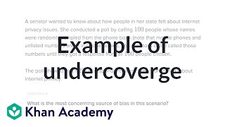 Example of under coverage introducing bias  Study design  AP Statistics  Khan Academy [upl. by Yemarej]