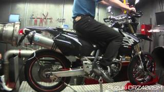 Suzuki DRZ 400 Dyno run Leovince x3 KampN Filter 3x3 [upl. by Dehnel]